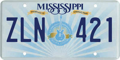 MS license plate ZLN421