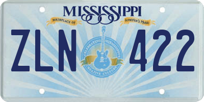 MS license plate ZLN422
