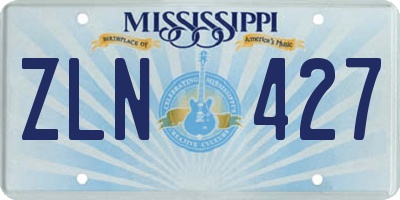 MS license plate ZLN427