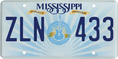 MS license plate ZLN433