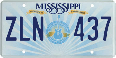 MS license plate ZLN437