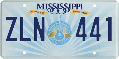 MS license plate ZLN441