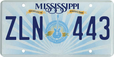 MS license plate ZLN443