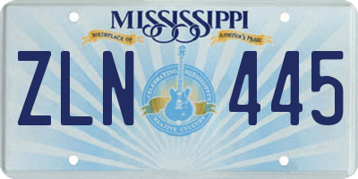MS license plate ZLN445