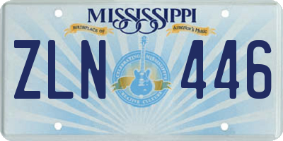 MS license plate ZLN446
