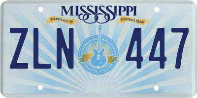 MS license plate ZLN447