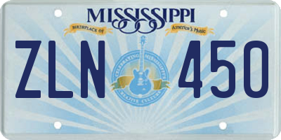 MS license plate ZLN450