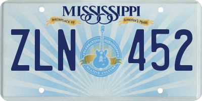 MS license plate ZLN452