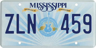 MS license plate ZLN459