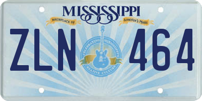 MS license plate ZLN464