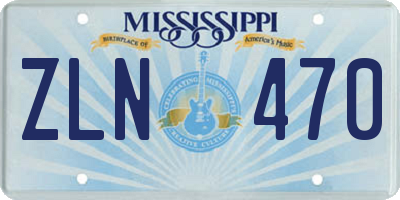 MS license plate ZLN470