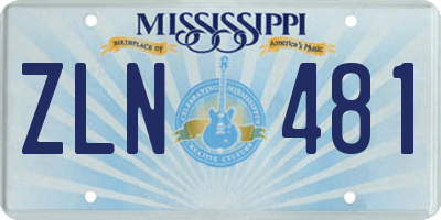 MS license plate ZLN481