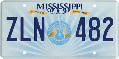 MS license plate ZLN482