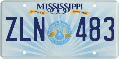MS license plate ZLN483