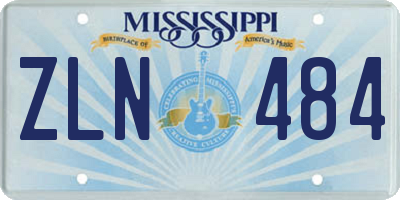 MS license plate ZLN484