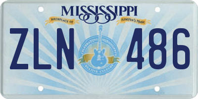 MS license plate ZLN486