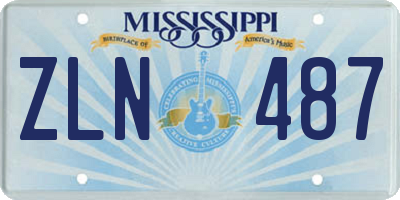MS license plate ZLN487