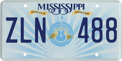 MS license plate ZLN488
