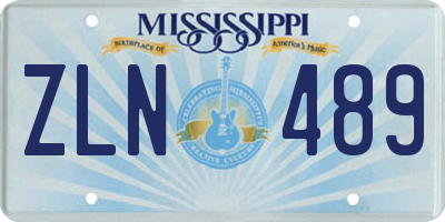 MS license plate ZLN489