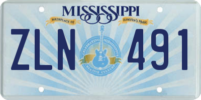 MS license plate ZLN491