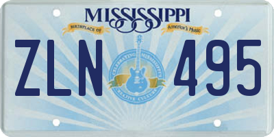 MS license plate ZLN495