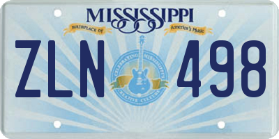 MS license plate ZLN498