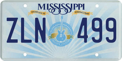 MS license plate ZLN499