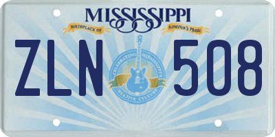 MS license plate ZLN508
