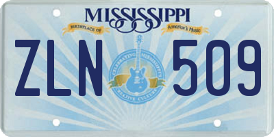 MS license plate ZLN509