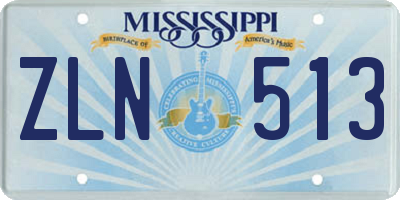 MS license plate ZLN513