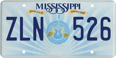 MS license plate ZLN526