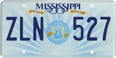 MS license plate ZLN527