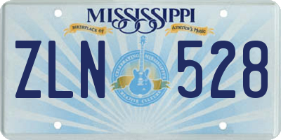 MS license plate ZLN528