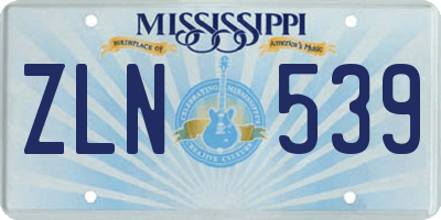 MS license plate ZLN539