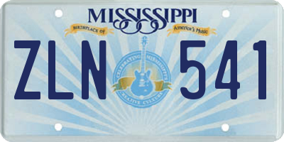MS license plate ZLN541
