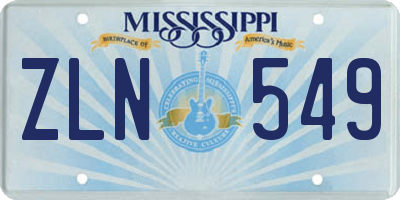 MS license plate ZLN549