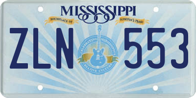 MS license plate ZLN553