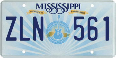 MS license plate ZLN561