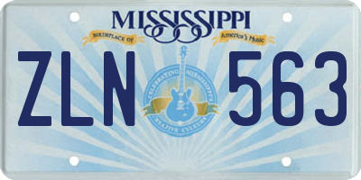 MS license plate ZLN563