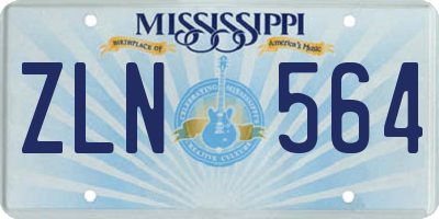 MS license plate ZLN564