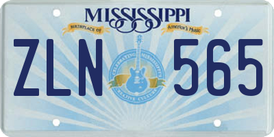MS license plate ZLN565