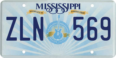 MS license plate ZLN569