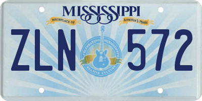 MS license plate ZLN572
