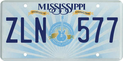 MS license plate ZLN577