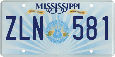 MS license plate ZLN581