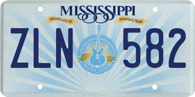 MS license plate ZLN582