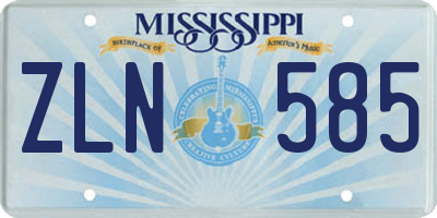 MS license plate ZLN585