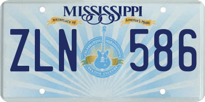 MS license plate ZLN586