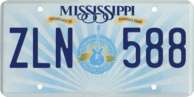 MS license plate ZLN588