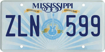MS license plate ZLN599